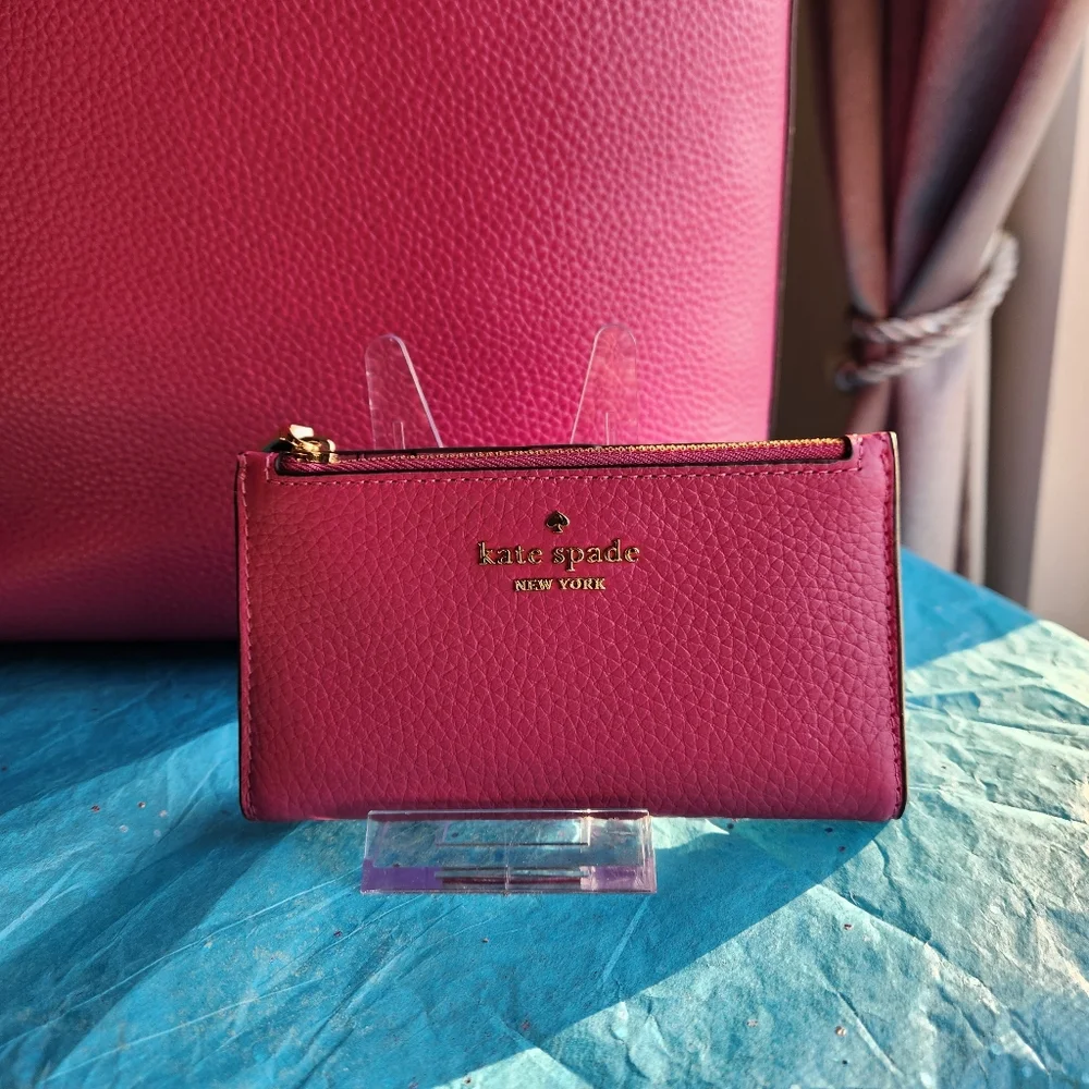 Kate Spade Medium Pebbled Leather Juliette Magenta 6 pc Set NWT - Picture 6 of 12